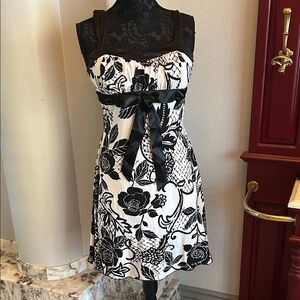 My Michelle Black and White Floral Mini Dress